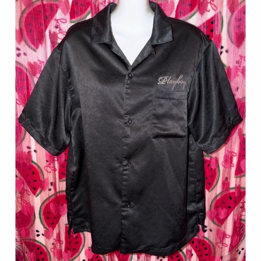 🖤 PLAYBOY by Pacsun Satin Pajama Shirt